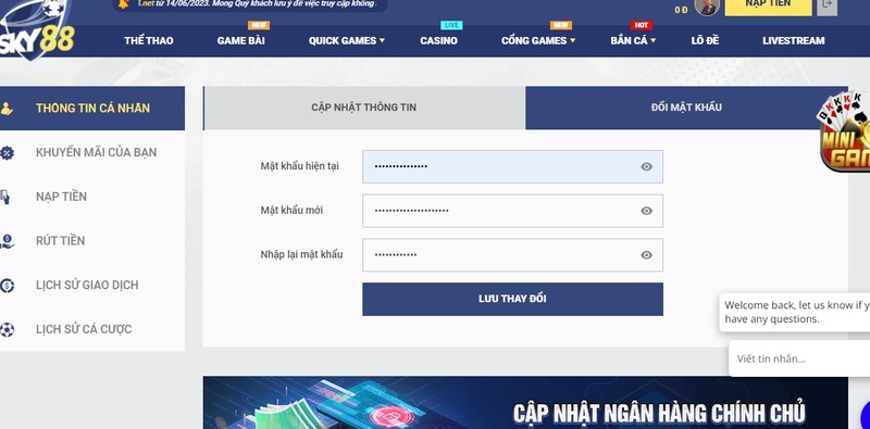 bảo vệ tài khoản sky88