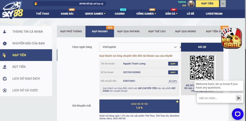nạp tiền sky88